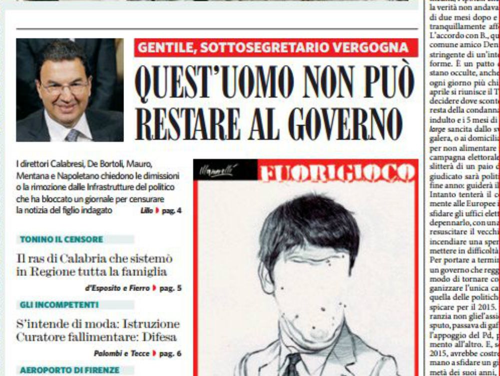 MEDIA E POTERE | Tutti i big della stampa contro Gentile
