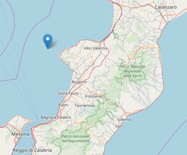 Lieve scossa di terremoto al largo del Tirreno vibonese