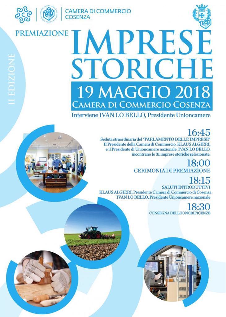 Cosenza, la Camera di Commercio premia le imprese storiche