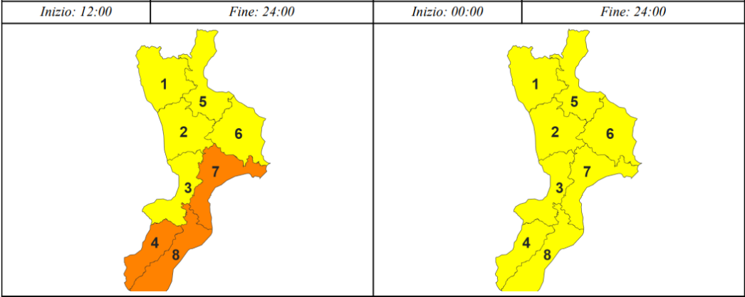 Allerta meteo Calabria in attenuazione: domani criticità gialla su tutto il territorio