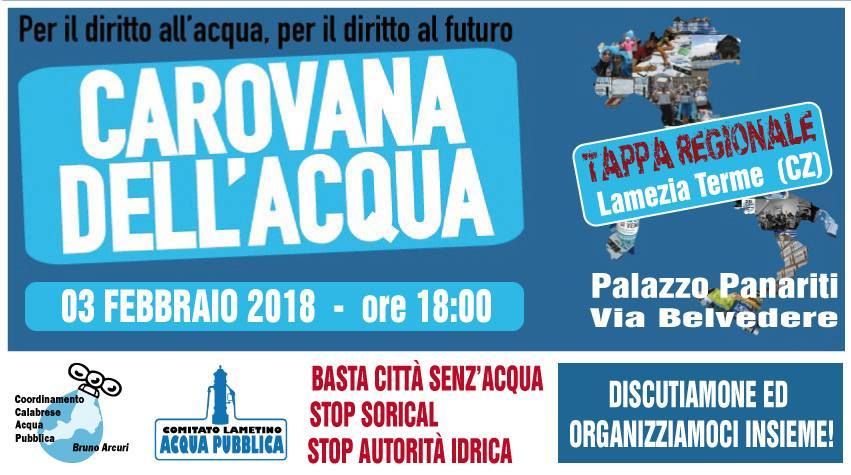 Parte da Lamezia la Carovana nazionale dell’acqua