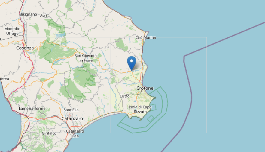 Trema la terra nel Crotonese, quattro piccole scosse in poche ore