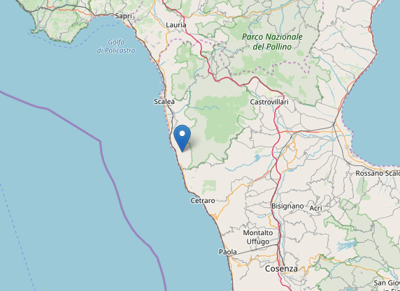 Scossa di magnitudo 3.2 in provincia di Cosenza