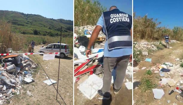 Pizzo, sequestrata una discarica abusiva con vista sul mare