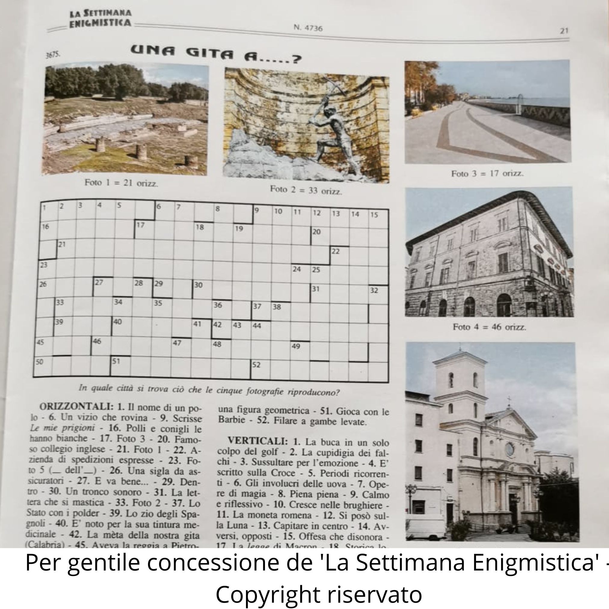 Catanzaro protagonista su “La Settimana Enigmistica”