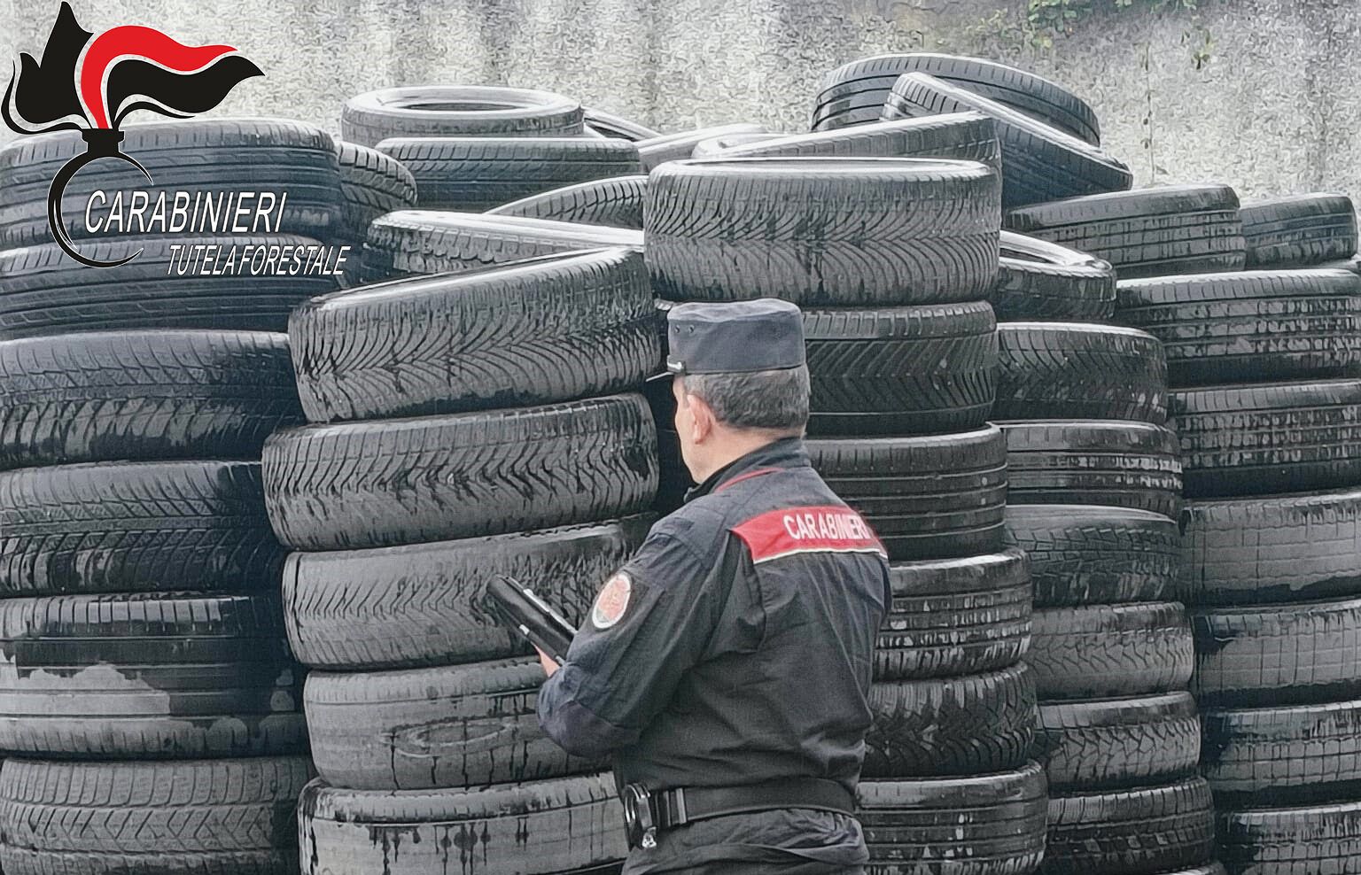 Denunciato gommista per gestione illecita di rifiuti, sequestrati oltre 1500 pneumatici a Castrolibero