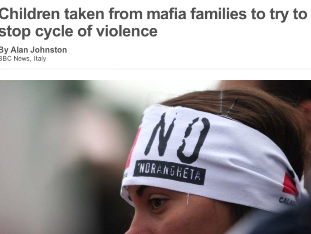BBC: «Bambini sottratti alle famiglie mafiose per fermare la violenza»
