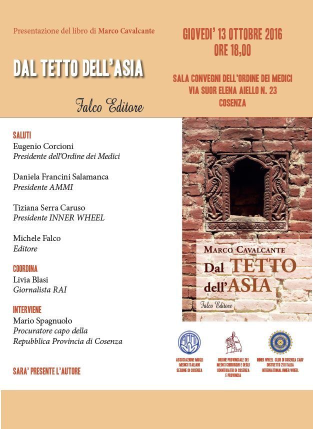 “Dal tetto dell’Asia”, a Cosenza la presentazione del libro di Cavalcante