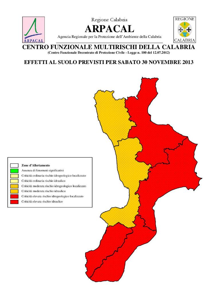 MALTEMPO | Massima allerta in Calabria