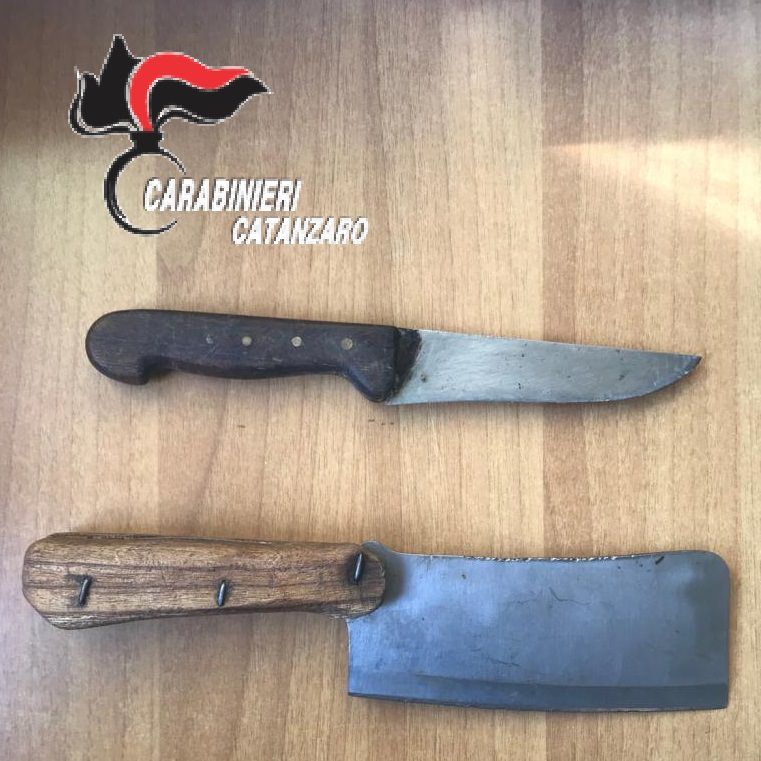 Minaccia i familiari con una mannaia, arrestato 28enne a Borgia