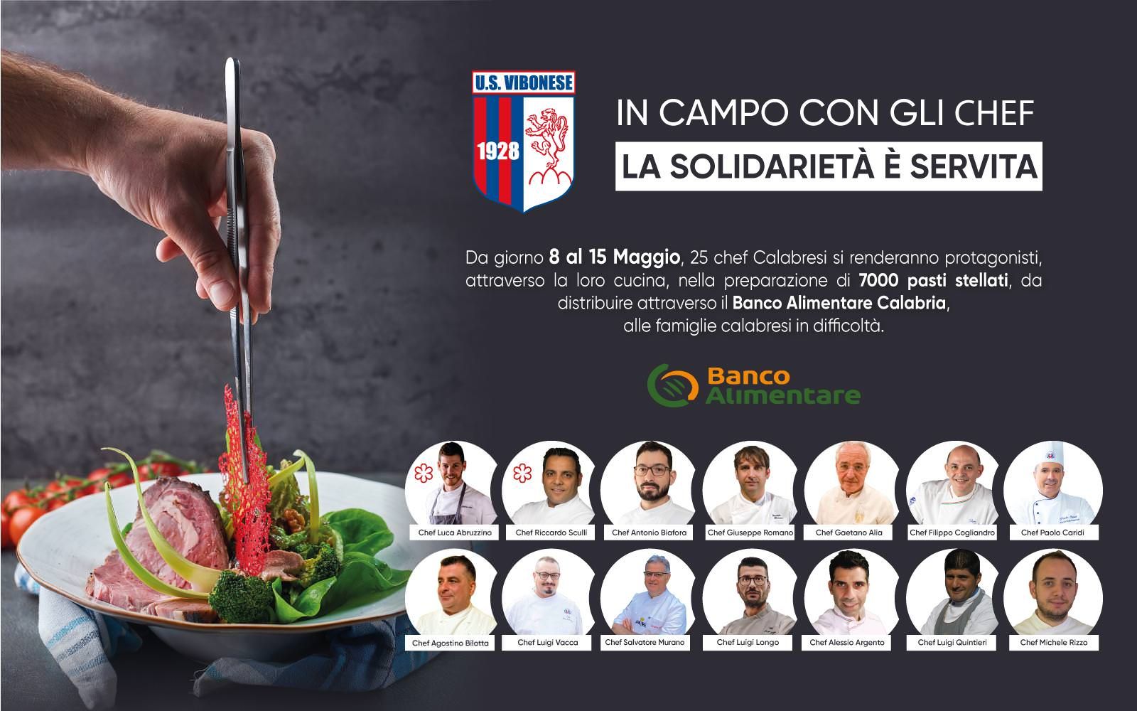 La solidarietà è servita: la Vibonese Calcio in campo con gli chef