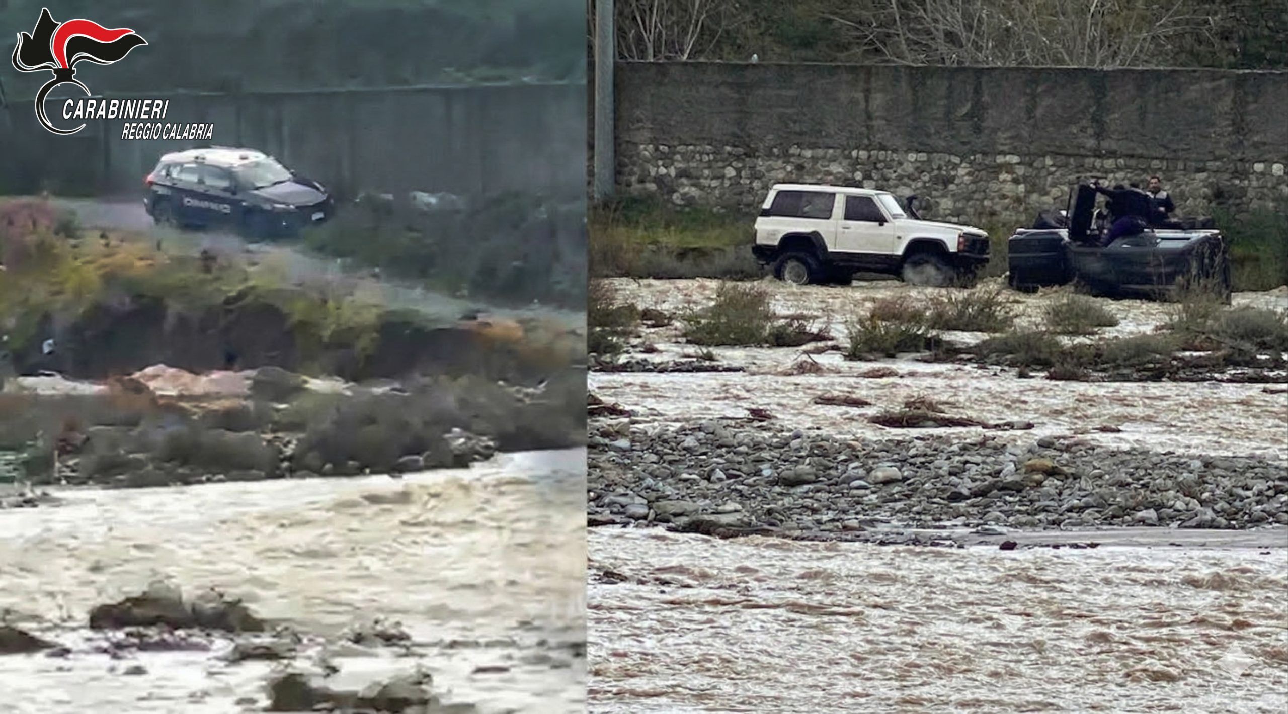 Reggio, auto si ribalta nel torrente a Cataforio: due persone salvate dai carabinieri – VIDEO