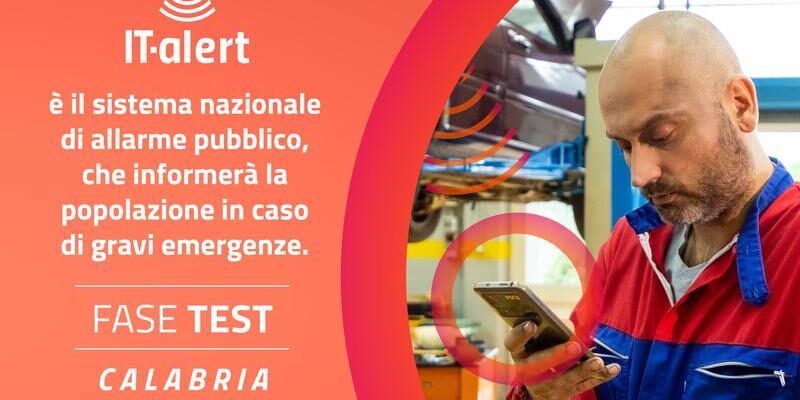 It-alert, il 5 luglio anche la Calabria sarà interessata dal test effettuato in Sicilia