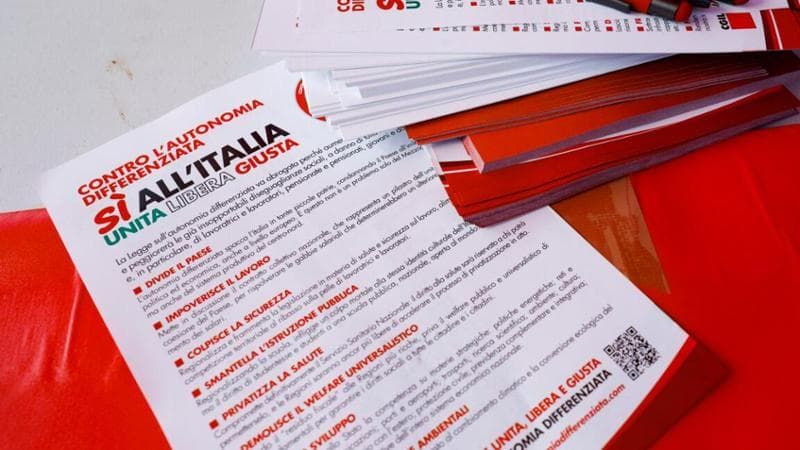 Autonomia differenziata, oggi la consegna delle firme in Cassazione