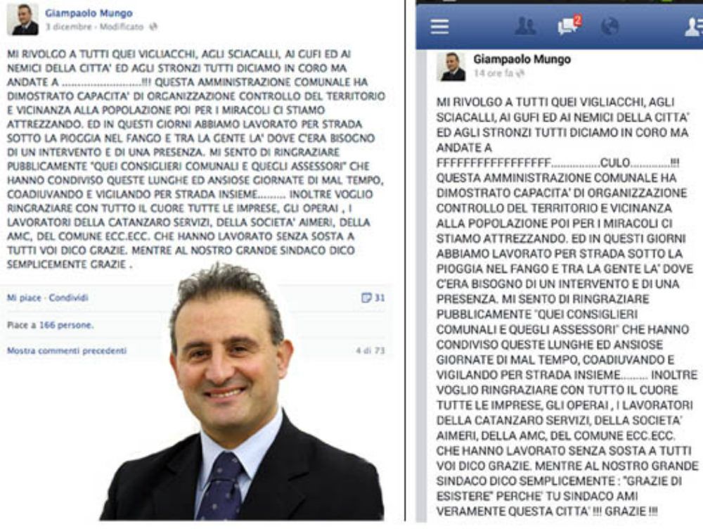 Maltempo, dopo lo sfogo l`assessore chiede scusa