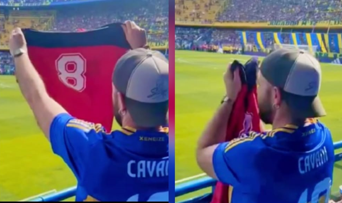 La maglia numero 8 di Bergamini entra nella “Bombonera” di Buenos Aires – VIDEO