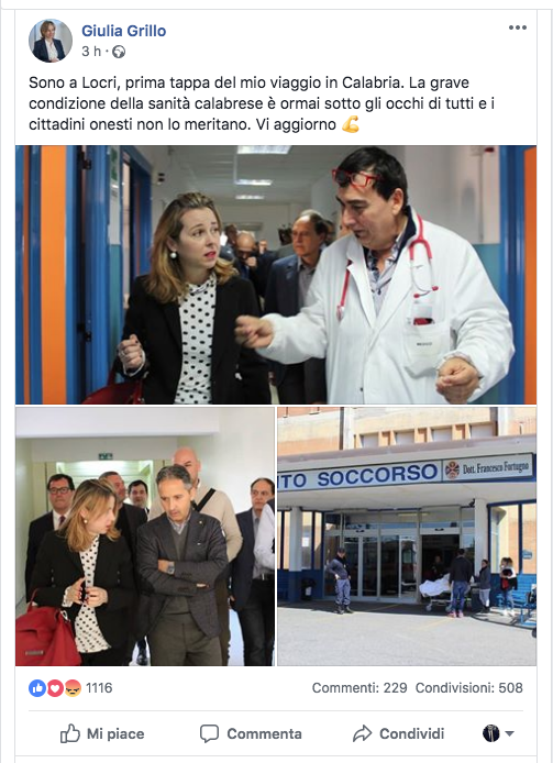 «La Grillo si è fermata a Locri», le reazioni all’ispezione-spot