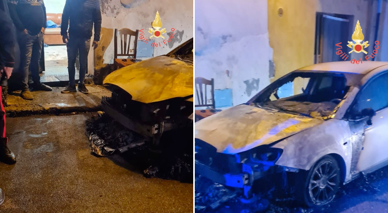 Auto in fiamme a Lamezia, paura per una coppia di giovani bloccata in appartamento