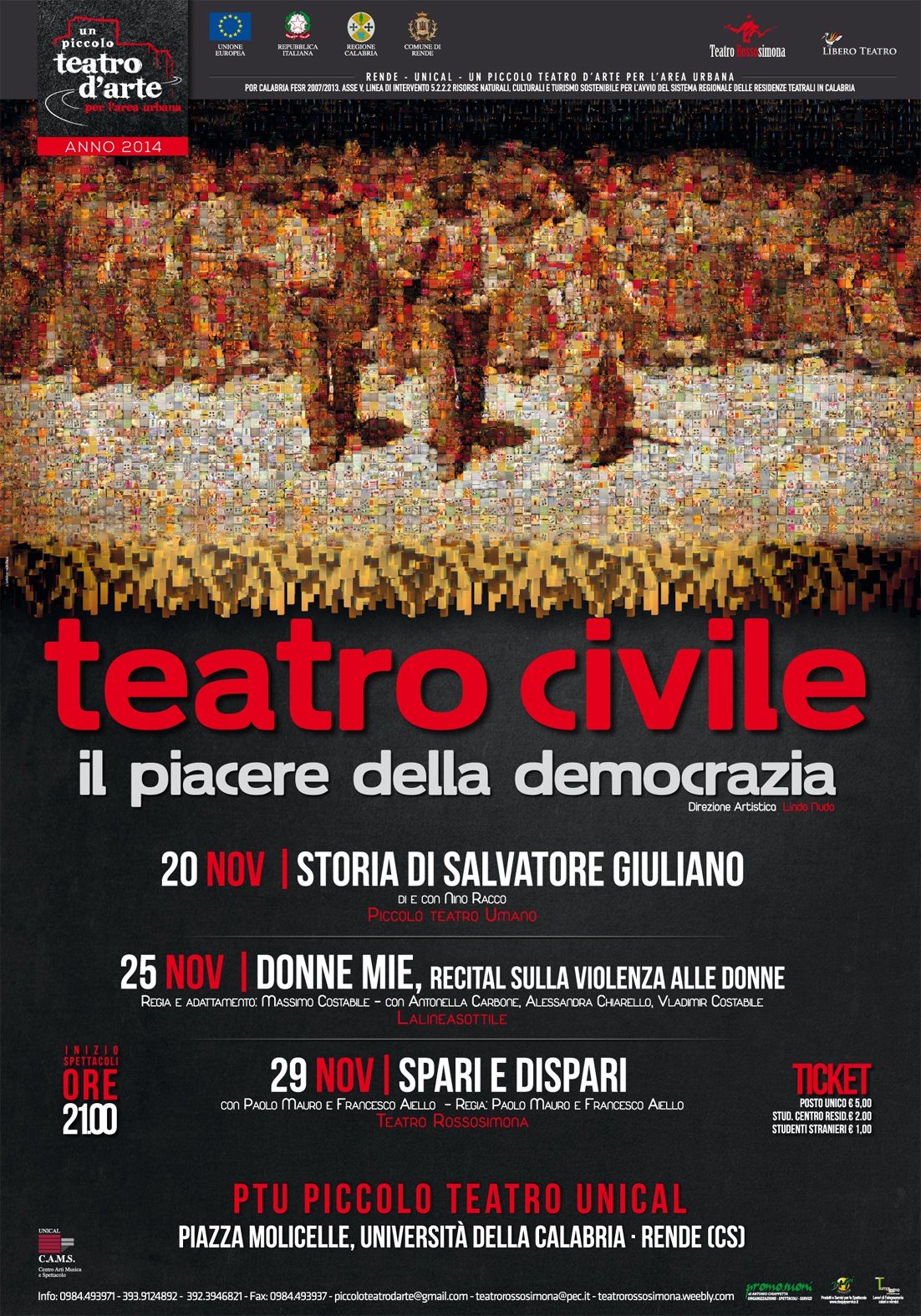 Il Ptu ospita il “Teatro civile”