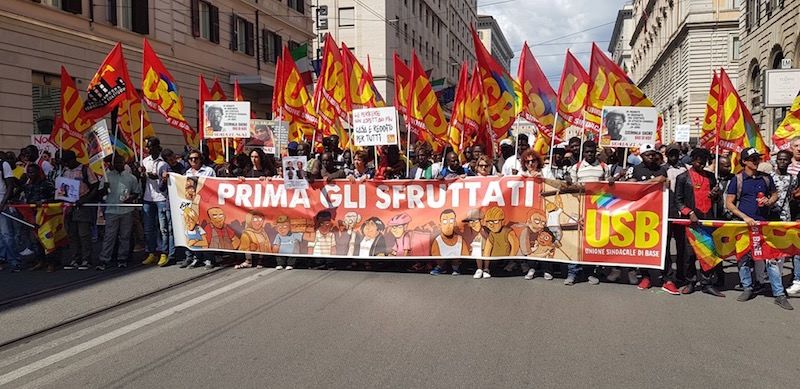 “Prima gli sfruttati”, a Roma il corteo dell'Usb per Sacko – DIRETTA