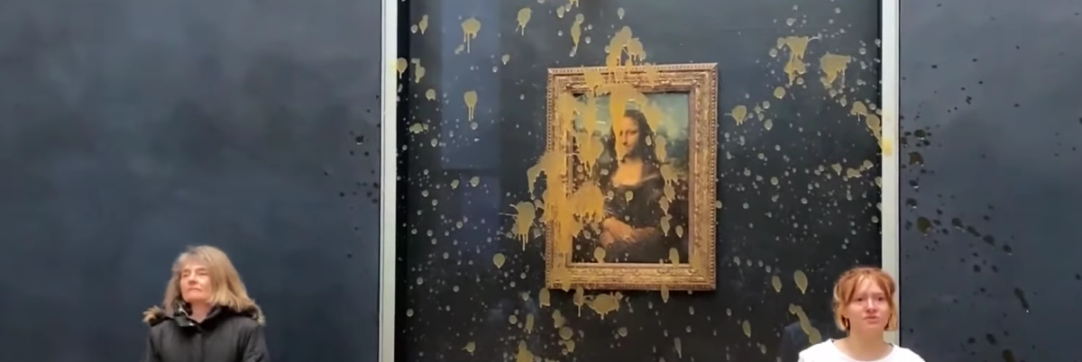 Zuppa versata sulla teca della Gioconda dagli ecoattivisti – VIDEO