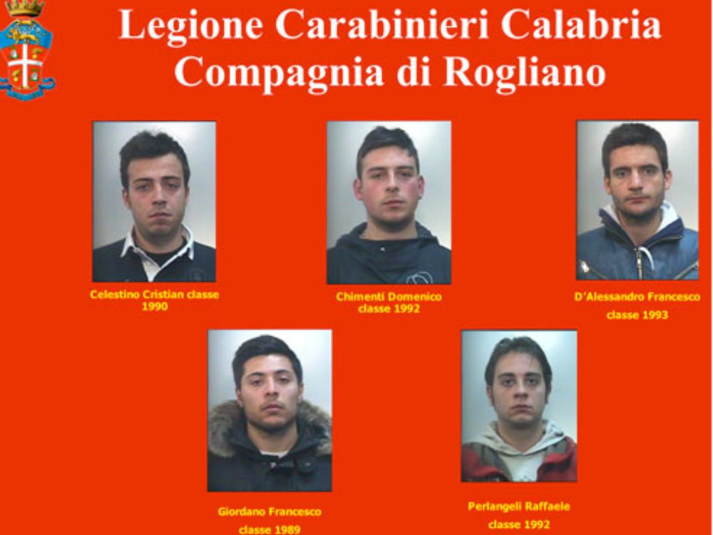 Rogliano, cinque ragazzi in manette per spaccio  di droga
