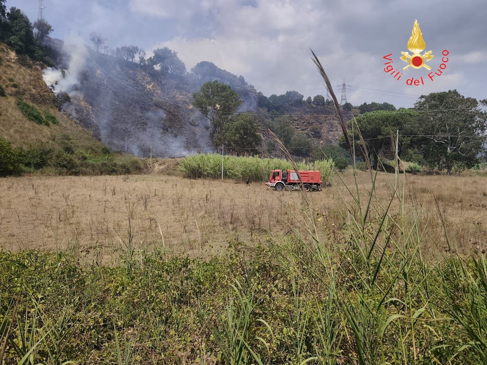 Pianopoli, vasto incendio boschivo: decisivo l’intervento dell’elicottero
