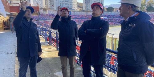 Caruso e Covelli sopralluogo tribuna Rao San Vito