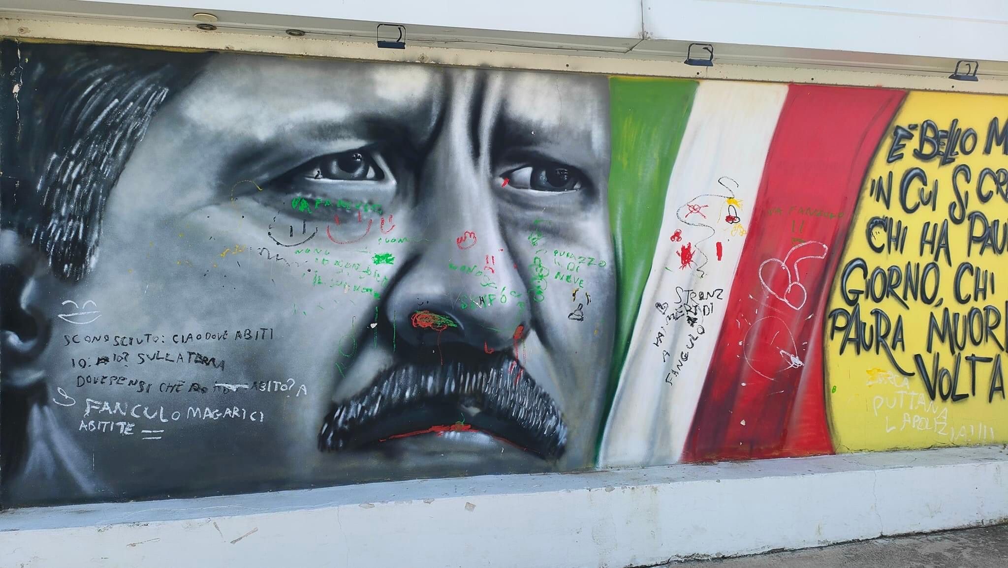 Sfregiato il murales di Borsellino a Corigliano Rossano