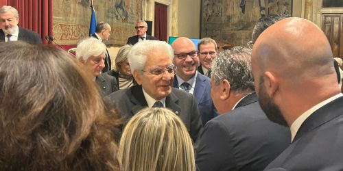 Mancuso e Caputo con Mattarella e Fontana