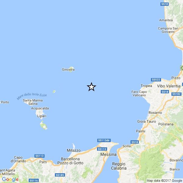 Terremoto al largo di Tropea