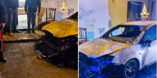 Auto in fiamme a Lamezia, paura per una coppia di giovani bloccata in appartamento