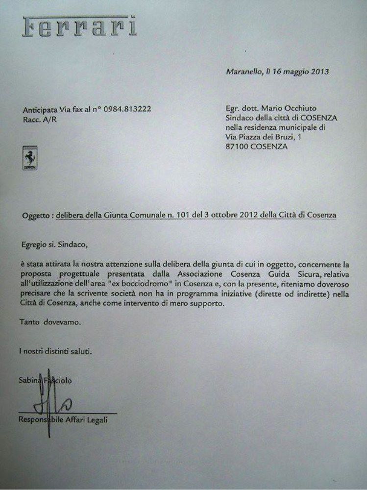 Nessuno spazio Ferrari all`ex bocciodromo