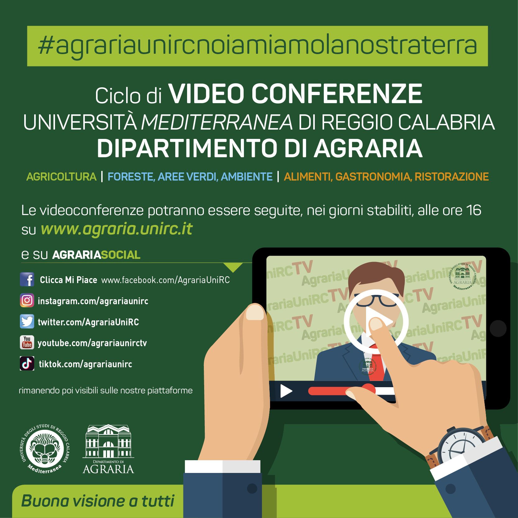 Università di Reggio, inizia il ciclo di videoconferenze #agrariaunircnoiamiamolanostraterra
