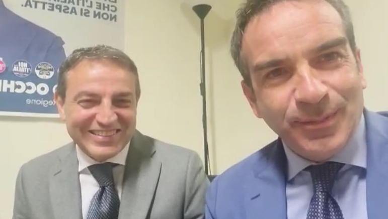 Elezioni a Cosenza, Roberto Occhiuto al fianco di Francesco Caruso – VIDEO