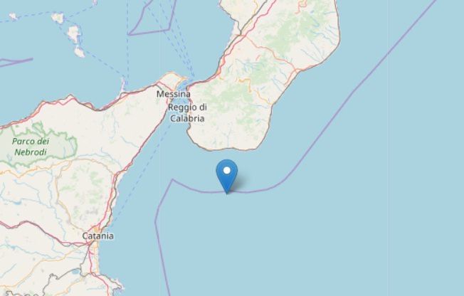 Scossa 3.7 al largo della costa reggina