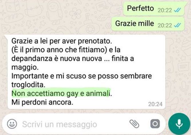 «Non accettiamo né gay né animali»