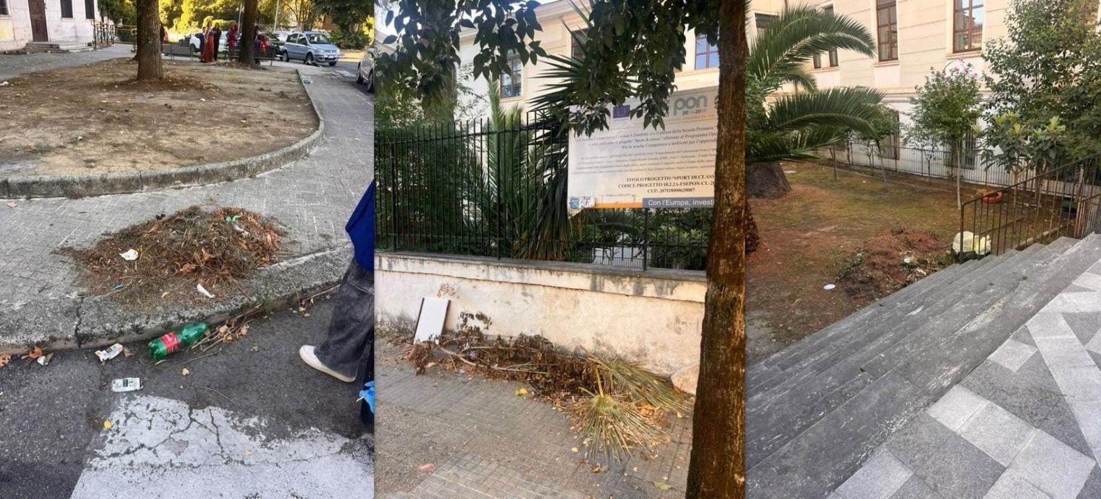 Cosenza, rientro a scuola tra immondizia ed erbacce
