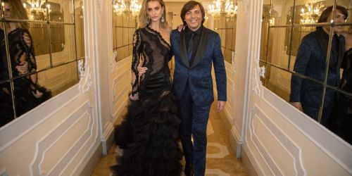 Anton Giulio Grande con modella