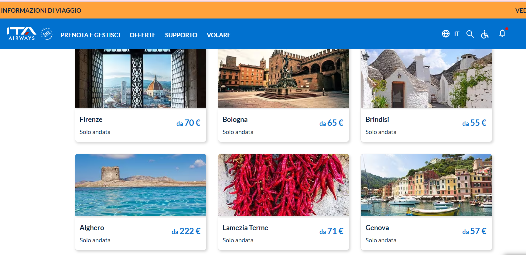 Sul sito di “Ita” Lamezia Terme rappresentata dai peperoncini. «L’unica destinazione non associata a un paesaggio»