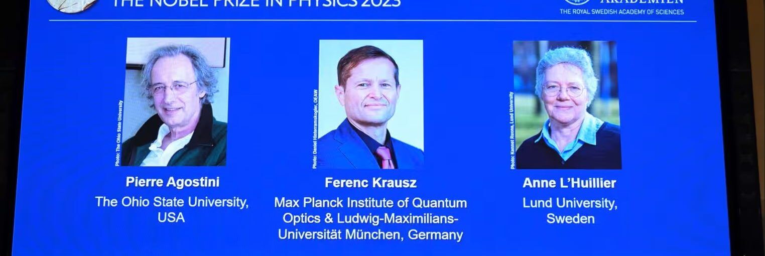 Premio Nobel della Fisica a Agostini, Krausz e L’Huiller