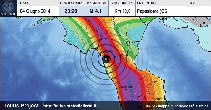 Scossa di terremoto nel Cosentino