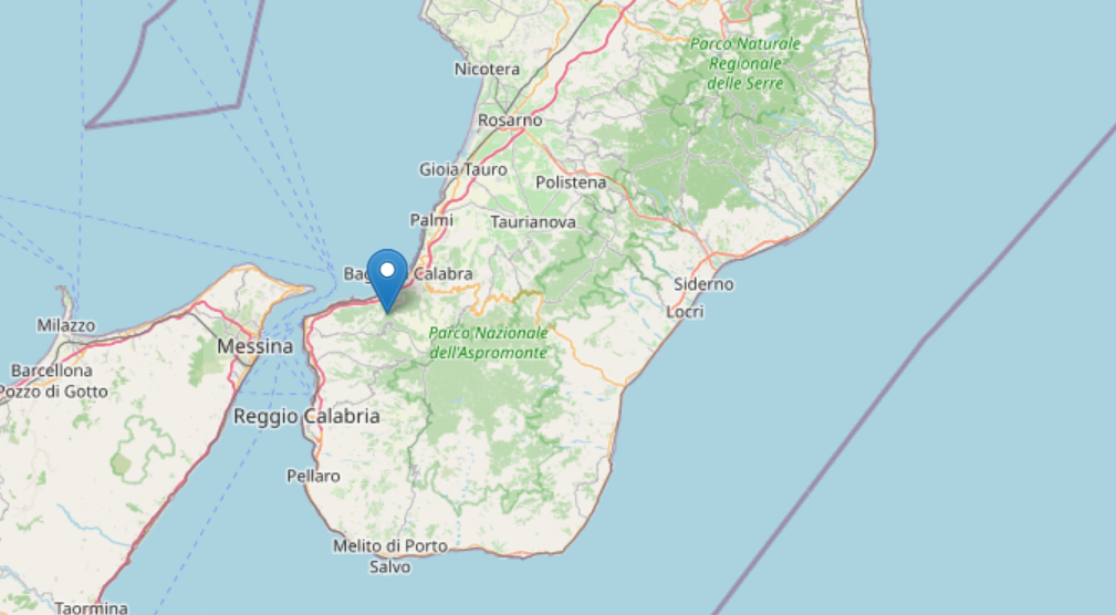 Trema la terra nel Reggino, scossa di magnitudo 3.1
