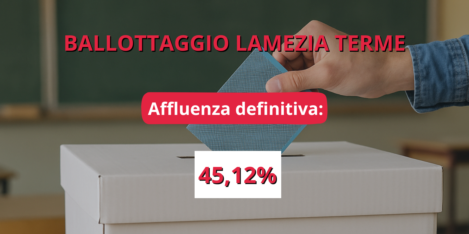 Ballottaggio a Lamezia, affluenza al 45,12%