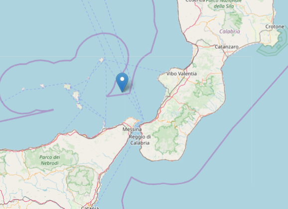 Scossa di magnitudo 4.0 a largo di Palmi