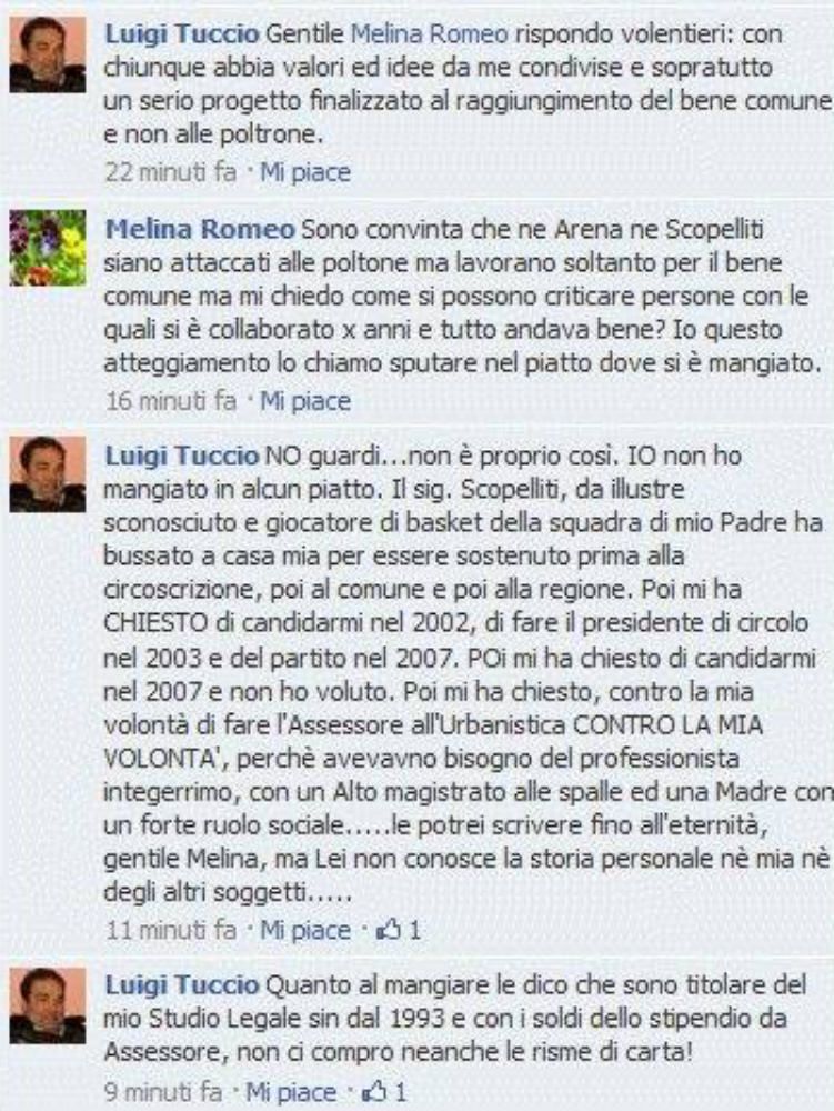 Tra Tuccio e il Pdl volano gli stracci… su Facebook