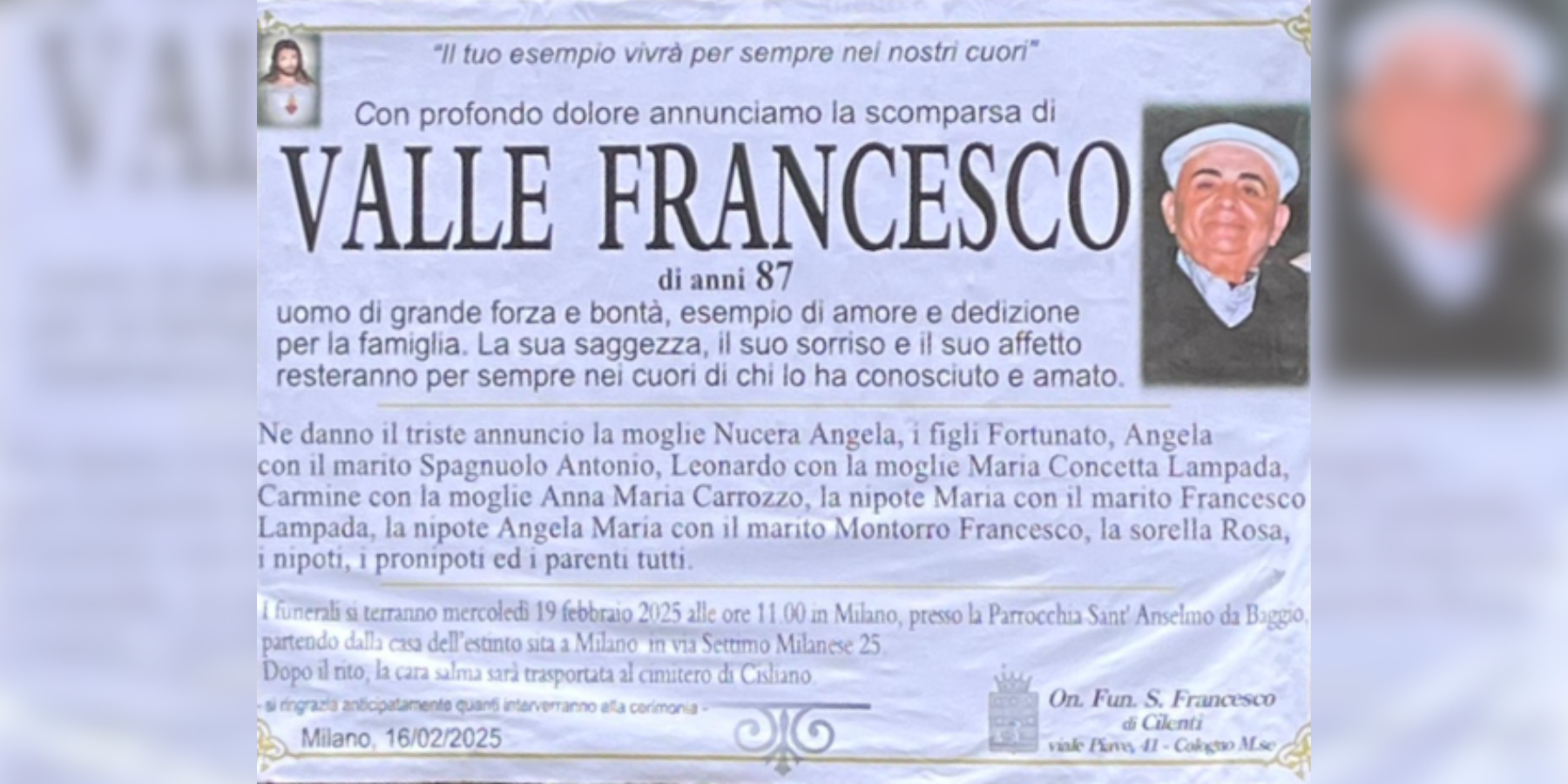‘Ndrangheta, morto il boss don Ciccio Valle. I familiari: «Uomo di grande forza e bontà»