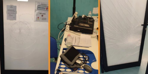 In preda a un raptus brandisce un estintore e distrugge il pronto soccorso del "Compagna"