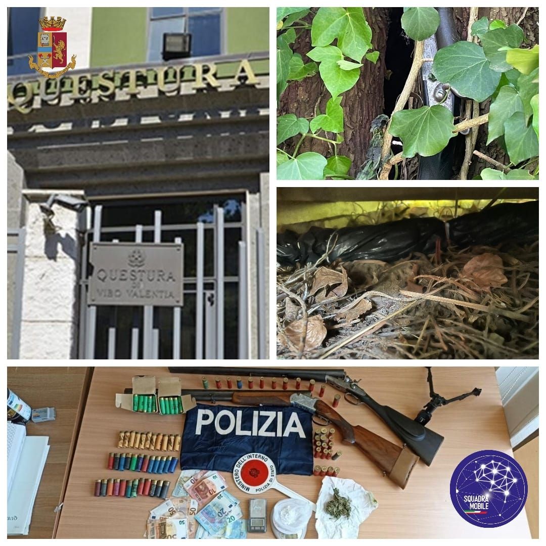 Beccato con fucili, munizioni e droga, un arresto nelle Serre vibonesi
