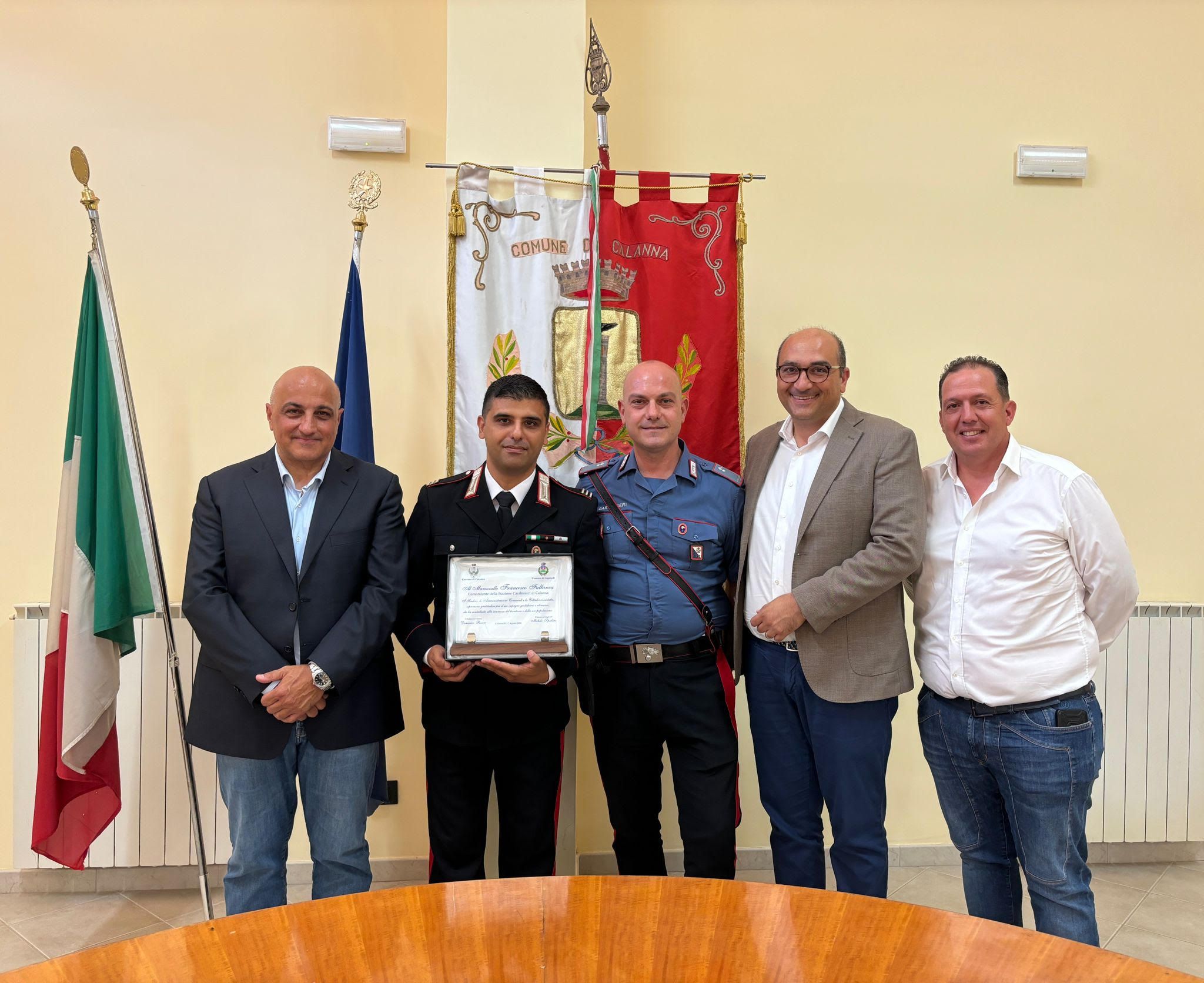 Il saluto di Calanna e Laganadi al maresciallo capo Francesco Fallanca
